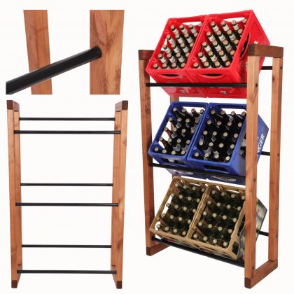 Regał na skrzynki na napoje piwo stojak na transportery METALOWE DRĄŻKI EKO