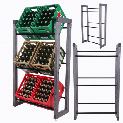 Regał na skrzynki na napoje piwo stojak na transportery METALOWE DRĄŻKI EKO