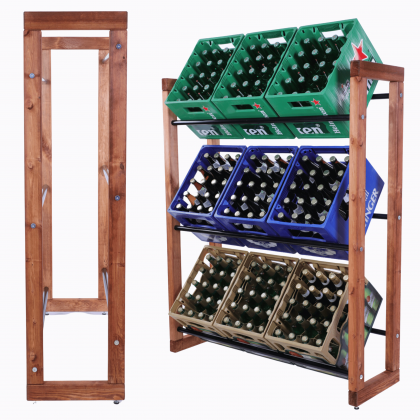 Regał na skrzynki na napoje piwo stojak 136x107cm METALOWE DRĄŻKI EKO