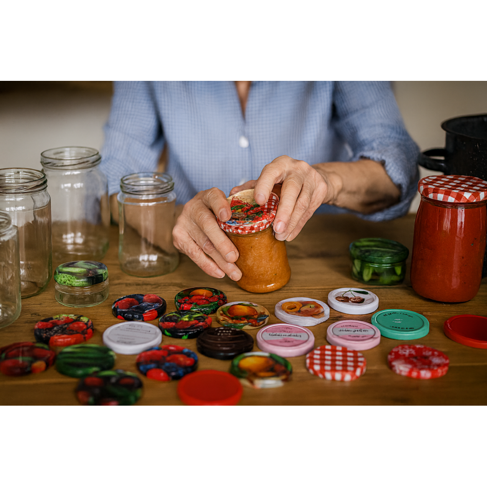 ZAKRĘTKI DO SŁOIKÓW FI82 NAKRĘTKI SŁOIKI WIECZKA 30szt 6-ZACZEPOWE WZORY