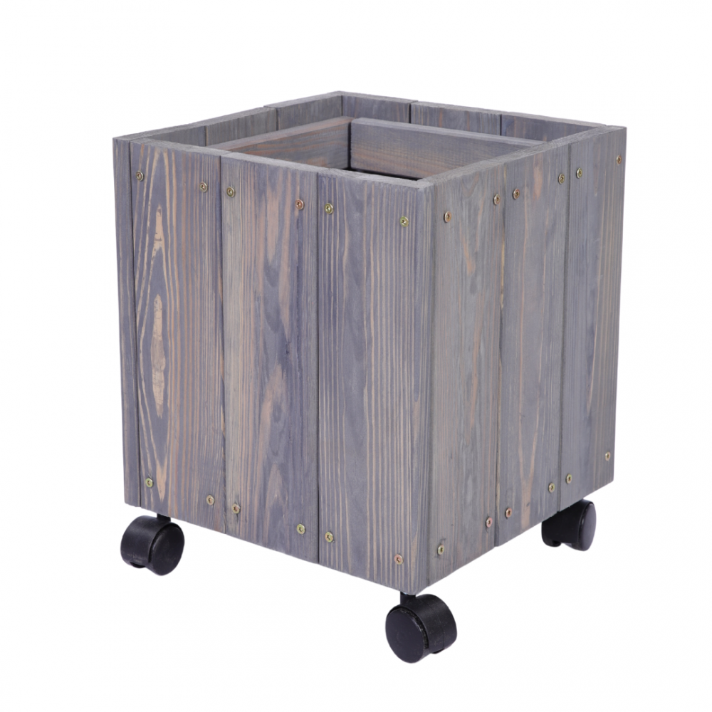 Donica drewniana 36x28x28 cm IMPREGNACJA mobilna na kółkach tarasowa