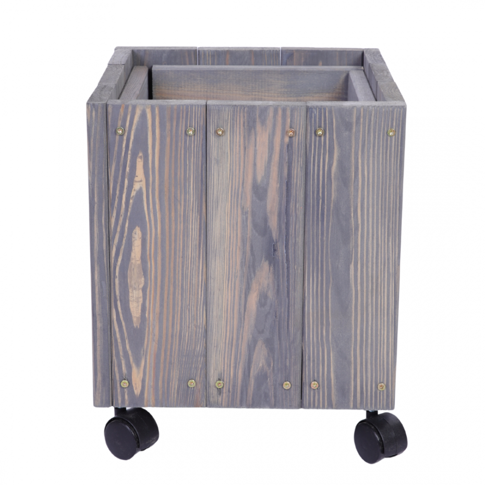 Donica drewniana 36x28x28 cm IMPREGNACJA mobilna na kółkach tarasowa