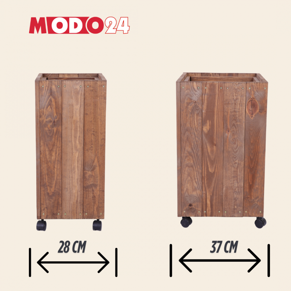 Donica drewniana 36x28x28 cm IMPREGNACJA mobilna na kółkach tarasowa