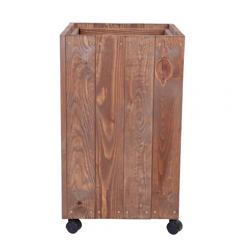 Donica drewniana 66x37x37 cm IMPREGNACJA mobilna na kółkach balkonowa