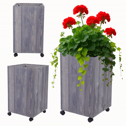 Donica drewniana 86x37x37 cm IMPREGNACJA mobilna na kółkach warzywna