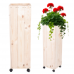 Donica drewniana naturalna 96x28x28 cm mobilna na kółkach balkonowa