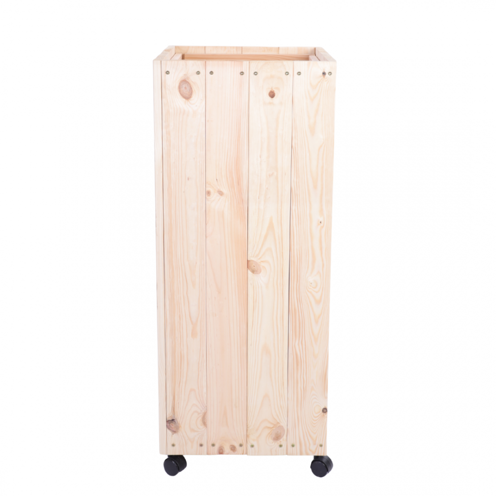 Donica drewniana naturalna 96x37x37 cm mobilna na kółkach tarasowa