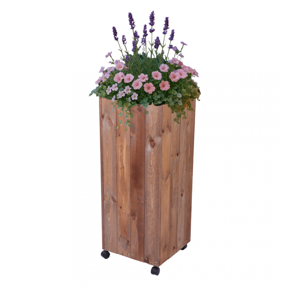 Donica drewniana 96x37x37 cm IMPREGNACJA mobilna na kółkach balkonowa