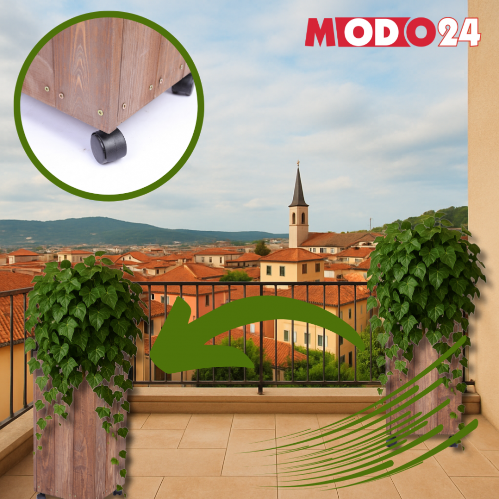 Donica drewniana 96x37x37 cm IMPREGNACJA mobilna na kółkach balkonowa