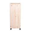 Donica drewniana naturalna 106x37x37 cm wysoka mobilna na kółkach