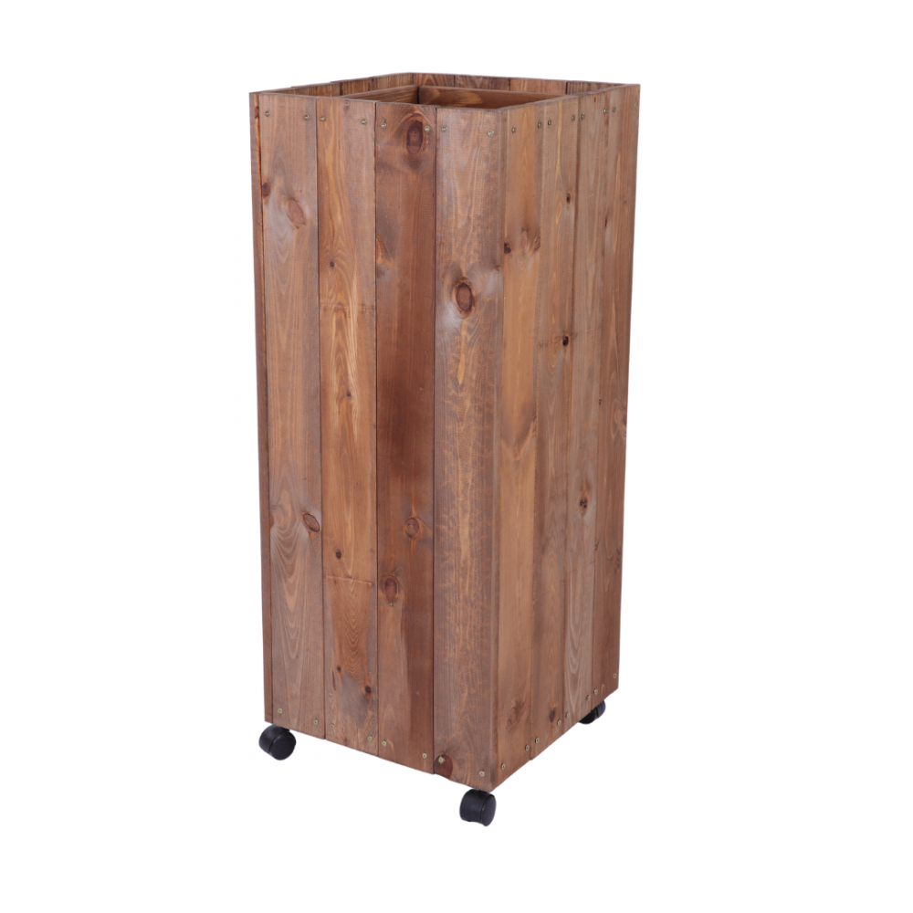 Donica drewniana 106x37x37 cm IMPREGNACJA wysoka mobilna na kółkach