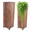Donica drewniana 123x37x37 cm IMPREGNACJA wysoka mobilna na kółkach