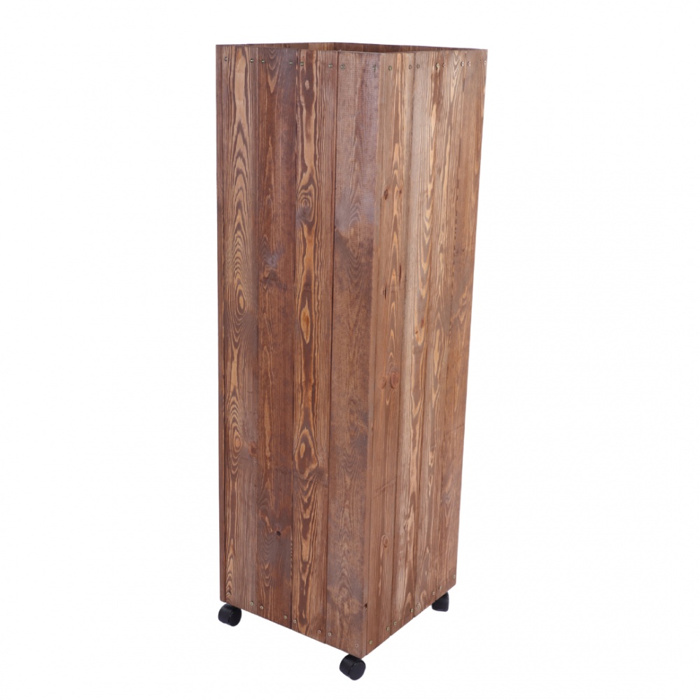 Donica drewniana 123x37x37 cm IMPREGNACJA wysoka mobilna na kółkach