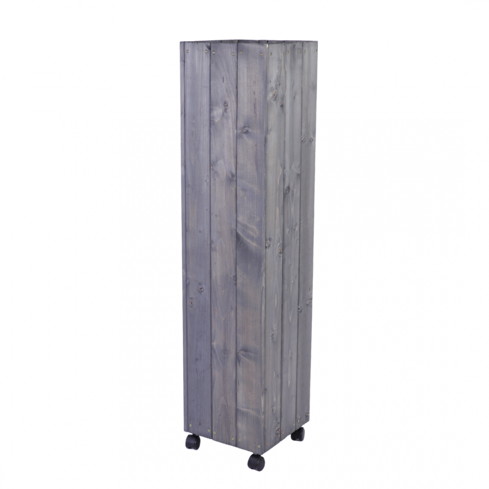 Donica drewniana 123x37x37 cm IMPREGNACJA wysoka mobilna na kółkach