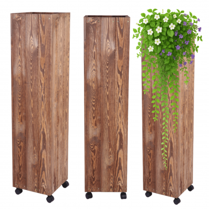 Donica drewniana 143x28x28 cm IMPREGNACJA mobilna na kółkach warzywna