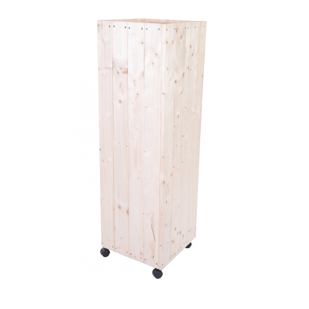 Donica drewniana 143x37x37 cm wysoka mobilna na kółkach balkonowa