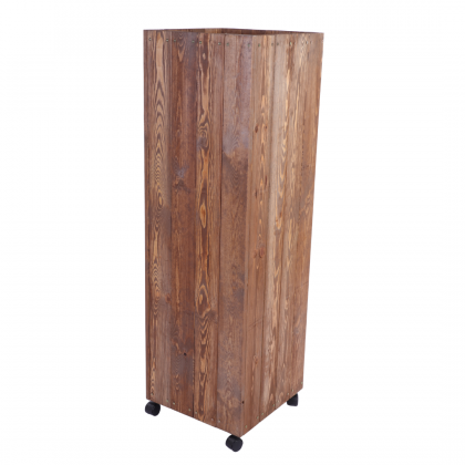 Donica drewniana 143x37x37 cm IMPREGNACJA wysoka mobilna na kółkach