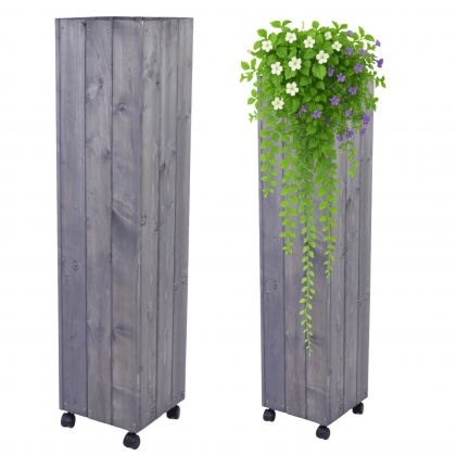 Donica drewniana 143x37x37 cm IMPREGNACJA wysoka mobilna na kółkach