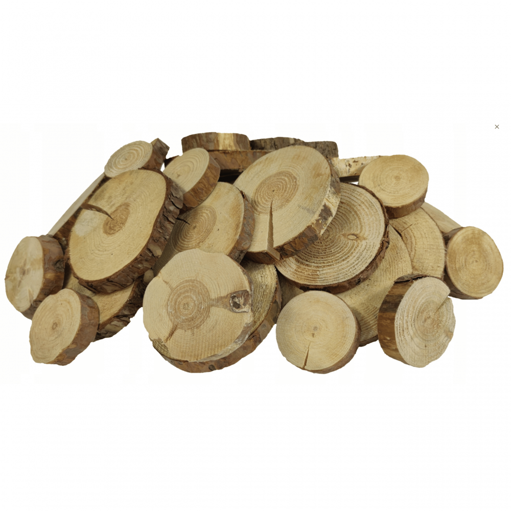 Zestaw plastrów drewna 25szt MIX iglaste plastry drewna krążki ECO 10-25cm
