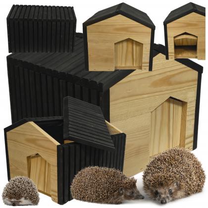 Domek dla jeża drewniany EKO impregnowany 25x36x27 cm schronienie zimowe