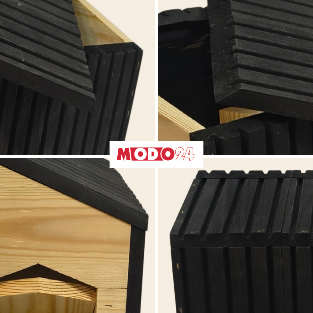 Domek dla jeża drewniany EKO impregnowany 25x36x27 cm schronienie zimowe