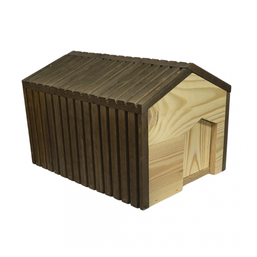 Domek dla jeża drewniany EKO impregnowany 25x36x27 cm ogrodowe legowisko