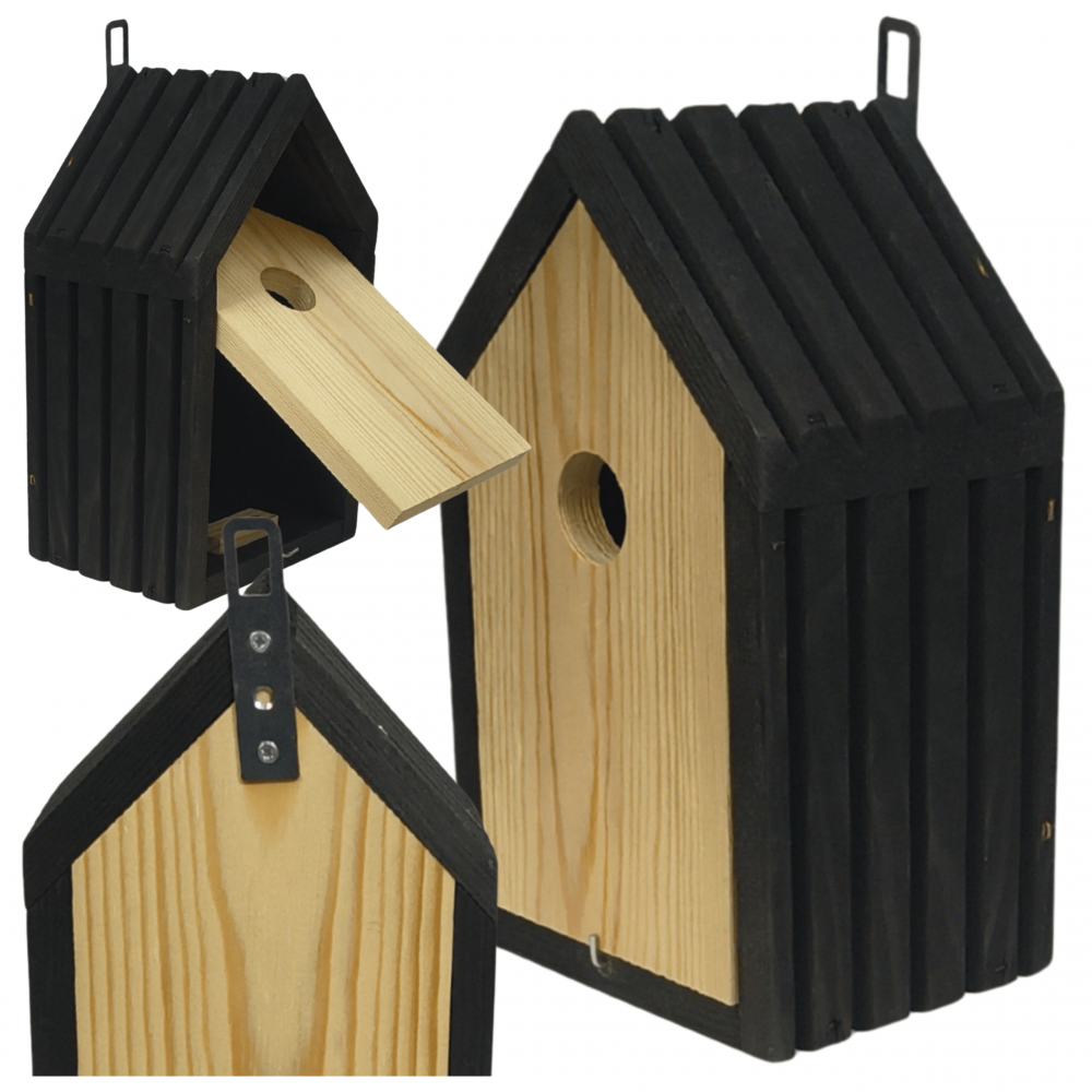 Budka lęgowa dla ptaków sikorek kosa WLOT A 2,8 cm ZMONTOWANA lamele drewno