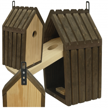 Budka lęgowa dla ptaków sikorek kosa WLOT A 2,8 cm ZMONTOWANA lamele impregnat