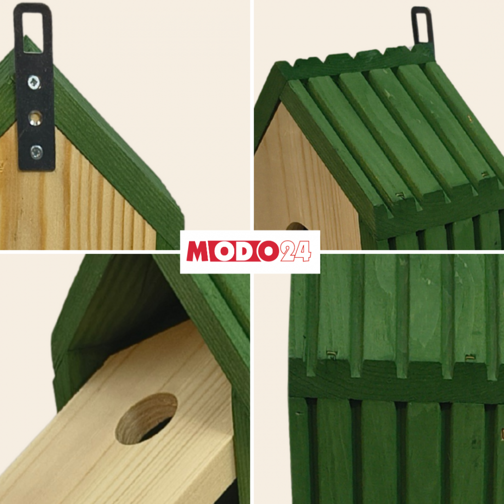 Budka lęgowa dla ptaków sikorek kosa WLOT A 2,8 cm GOTOWA sianko IMPREGNAT