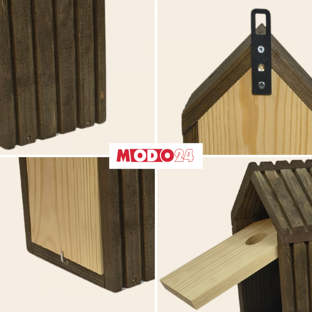 Budka lęgowa dla ptaków sikorek kosa WLOT A 2,8 cm GOTOWA sianko IMPREGNAT