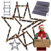 Gwiazda świąteczna 3D składana łatwy montaż ModoStar 139cm drewniana CZARNA