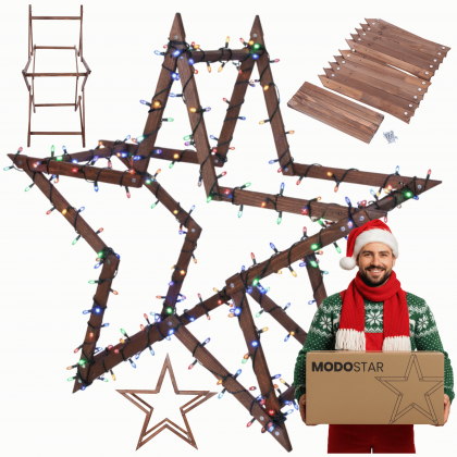 Gwiazda świąteczna 3D łatwe składanie ModoStar 139 cm drewniana IMPREGNAT