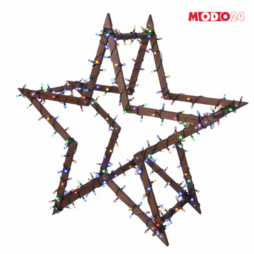 Gwiazda świąteczna 3D łatwe składanie ModoStar 139 cm drewniana IMPREGNAT