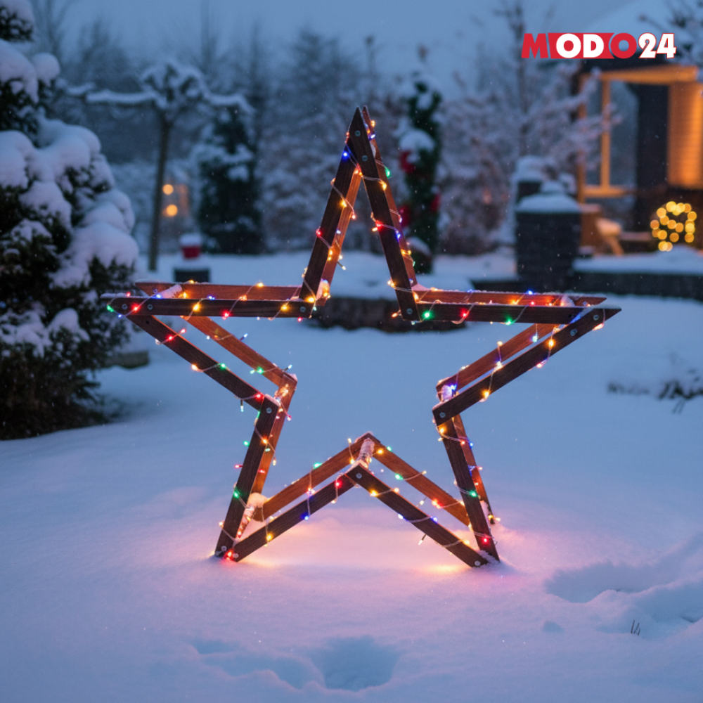 Gwiazda świąteczna 3D łatwe składanie ModoStar 139 cm drewniana IMPREGNAT