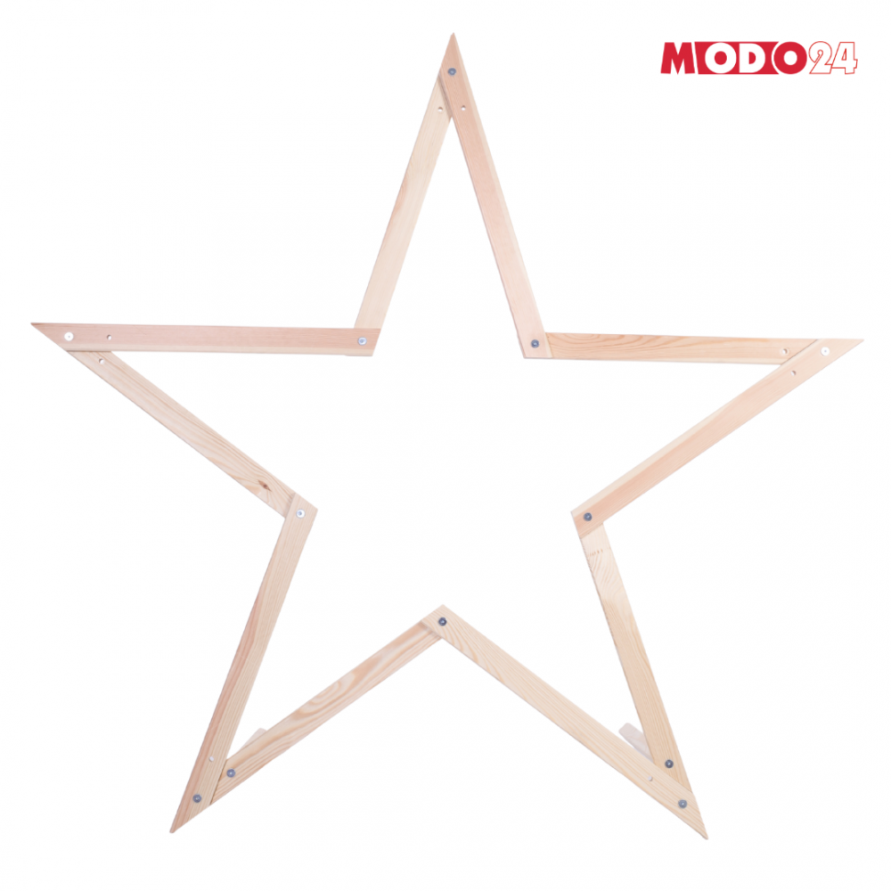 Gwiazda zawieszana świąteczna kompaktowa ModoStar 139cm naturalna drewniana