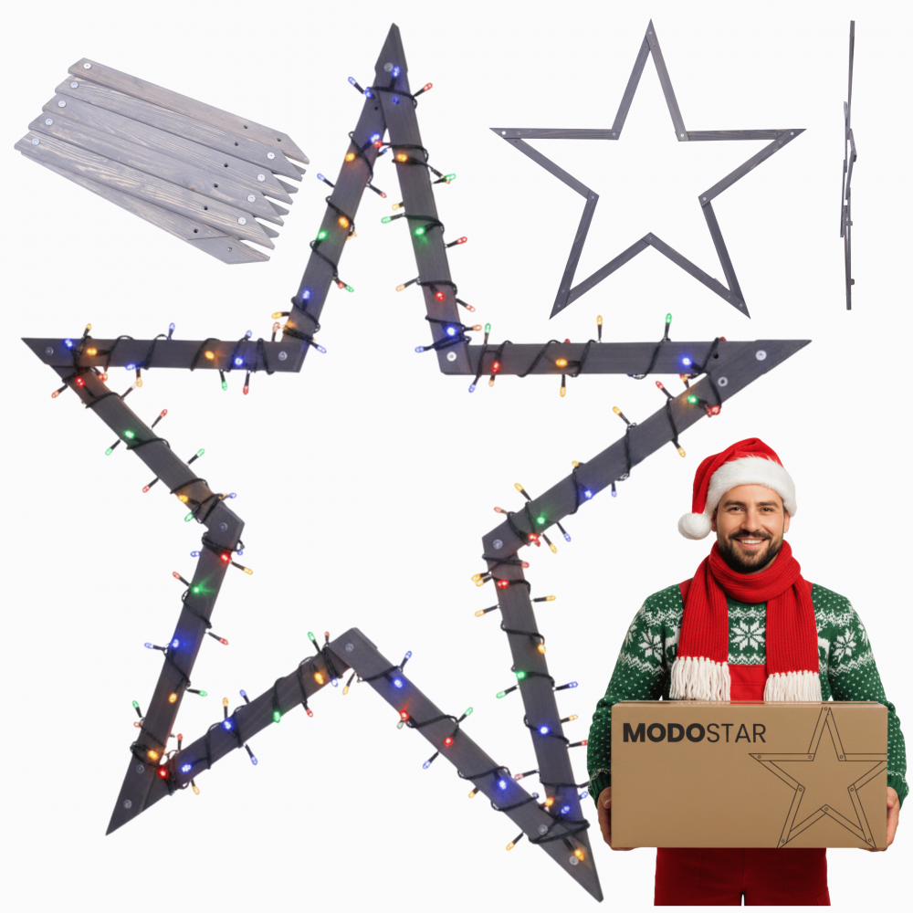 Gwiazda zawieszana świąteczna jak z koziołków ModoStar 139cm IMPREGNAT eco
