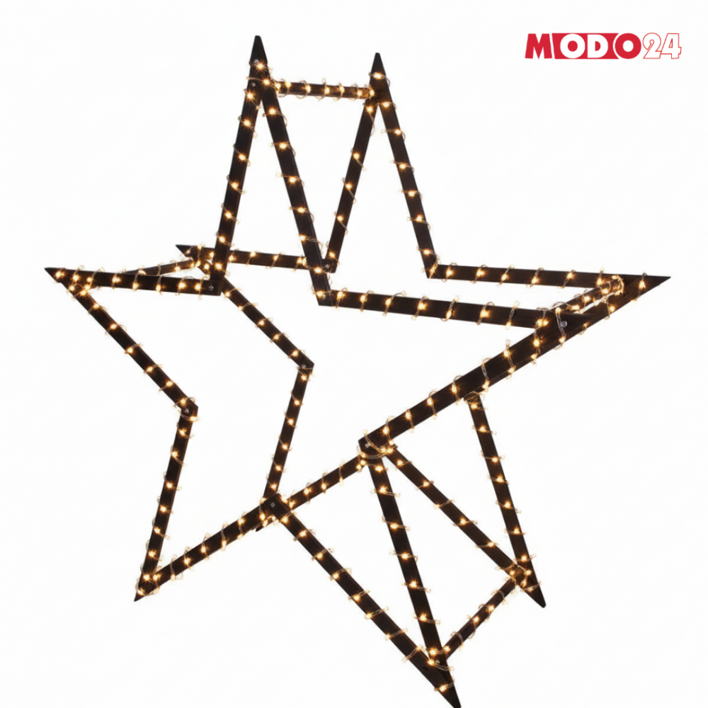 Gwiazda świąteczna 3D składana łatwy montaż ModoStar 189cm drewniana CZARNA