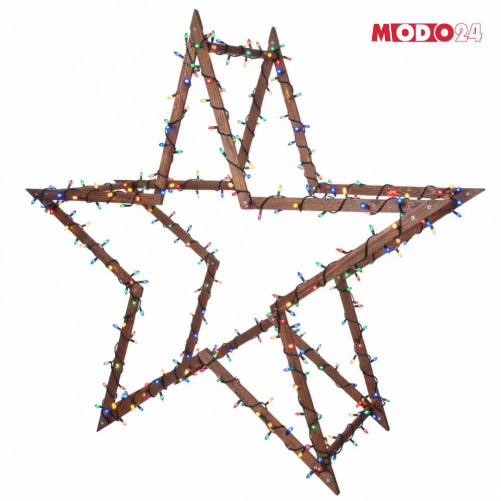 Gwiazda świąteczna 3D łatwe składanie ModoStar 189 cm drewniana IMPREGNAT
