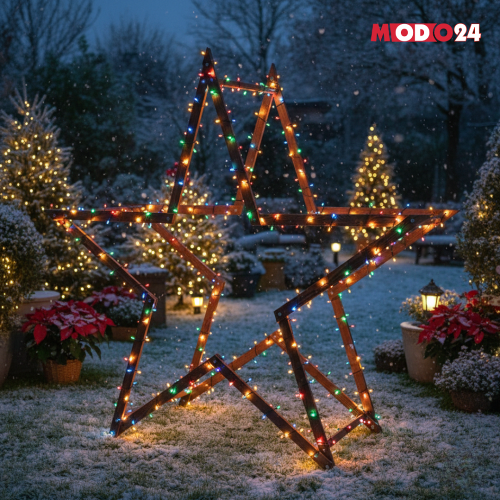 Gwiazda świąteczna 3D łatwe składanie ModoStar 189 cm drewniana IMPREGNAT