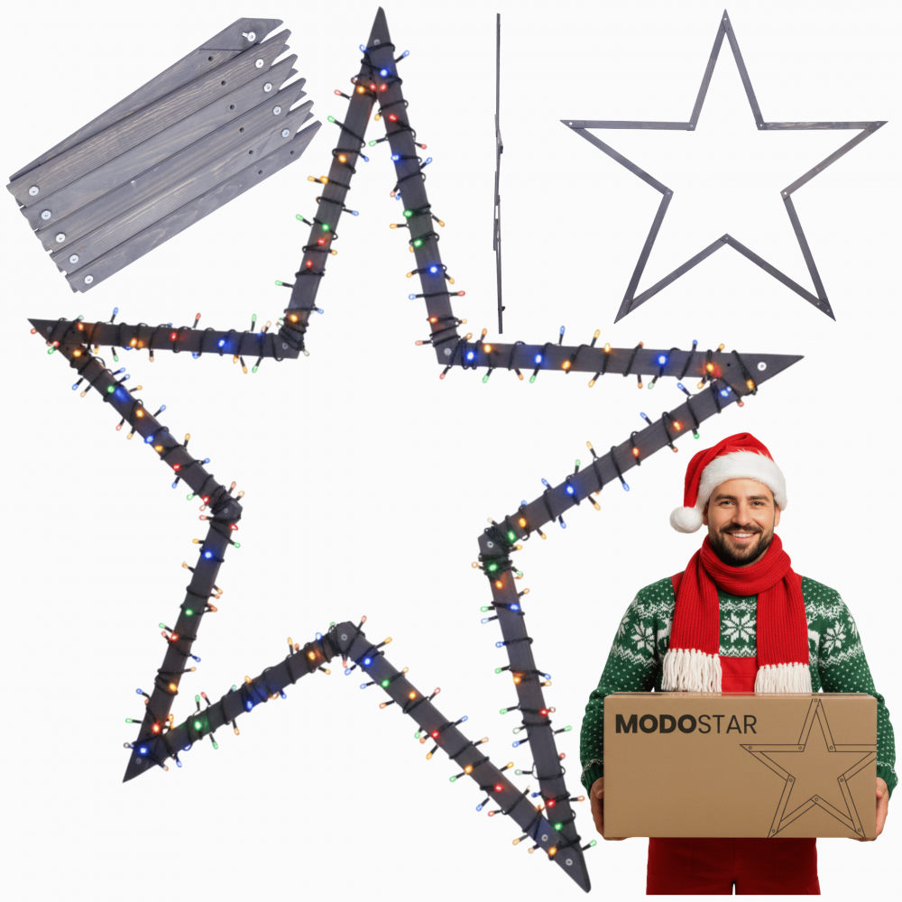 Gwiazda zawieszana świąteczna jak z koziołków ModoStar 189cm IMPREGNAT eko