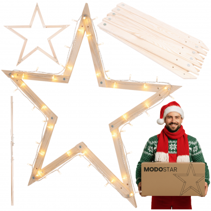 Gwiazda zawieszana świąteczna łatwy demontaż ModoStar 114cm IMPREGNAT eko