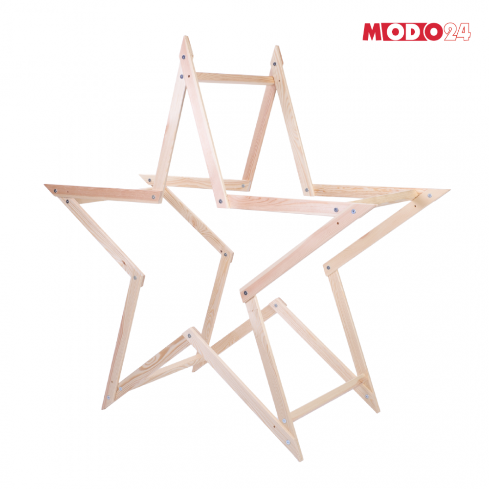Gwiazda Bożonarodzeniowa 3D szybki demontaż ModoStar 139cm drewno IMPREGNAT