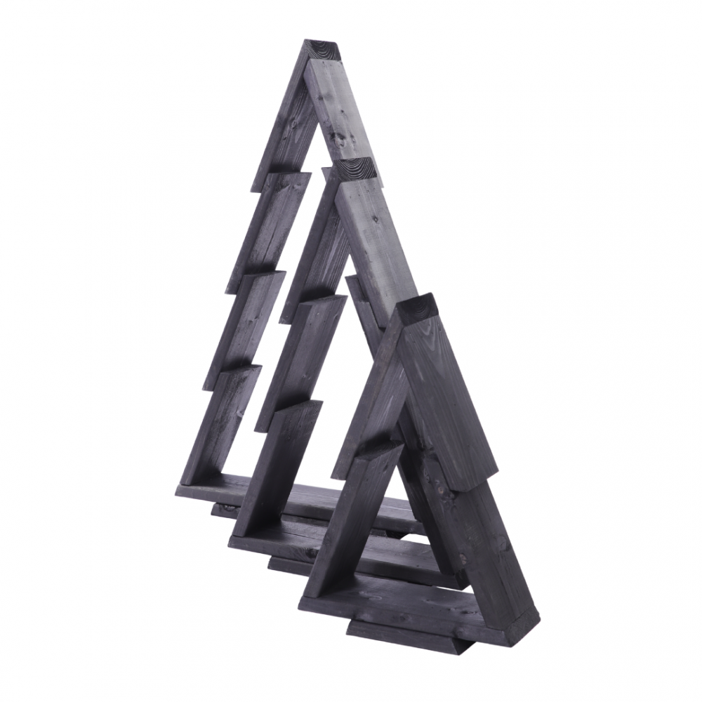 Zestaw 3 choinek CHOINKI DREWNIANE KOMPLET 43-75cm ZMONTOWANE IMPREGNAT