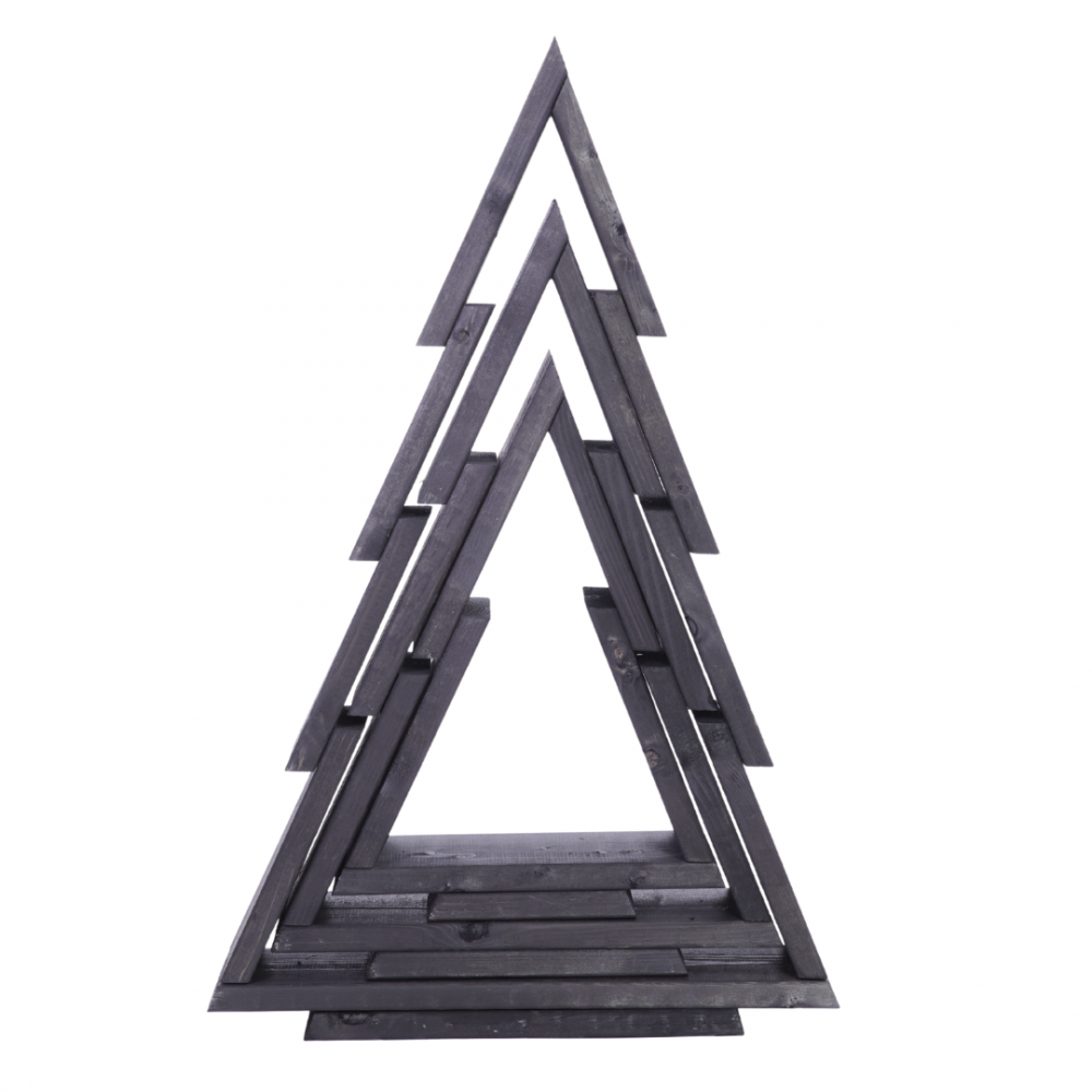 Zestaw 3 choinek CHOINKI DREWNIANE KOMPLET 43-75cm ZMONTOWANE IMPREGNAT