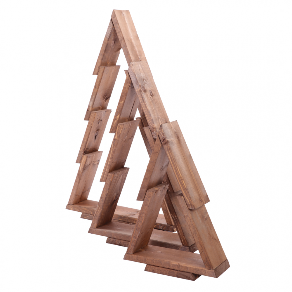 Zestaw 3 choinek CHOINKI DREWNIANE KOMPLET 43-75cm ZMONTOWANE IMPREGNAT