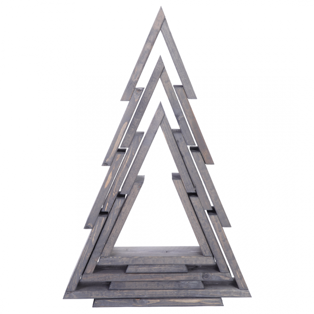 Zestaw 3 choinek CHOINKI DREWNIANE KOMPLET 43-75cm ZMONTOWANE IMPREGNAT