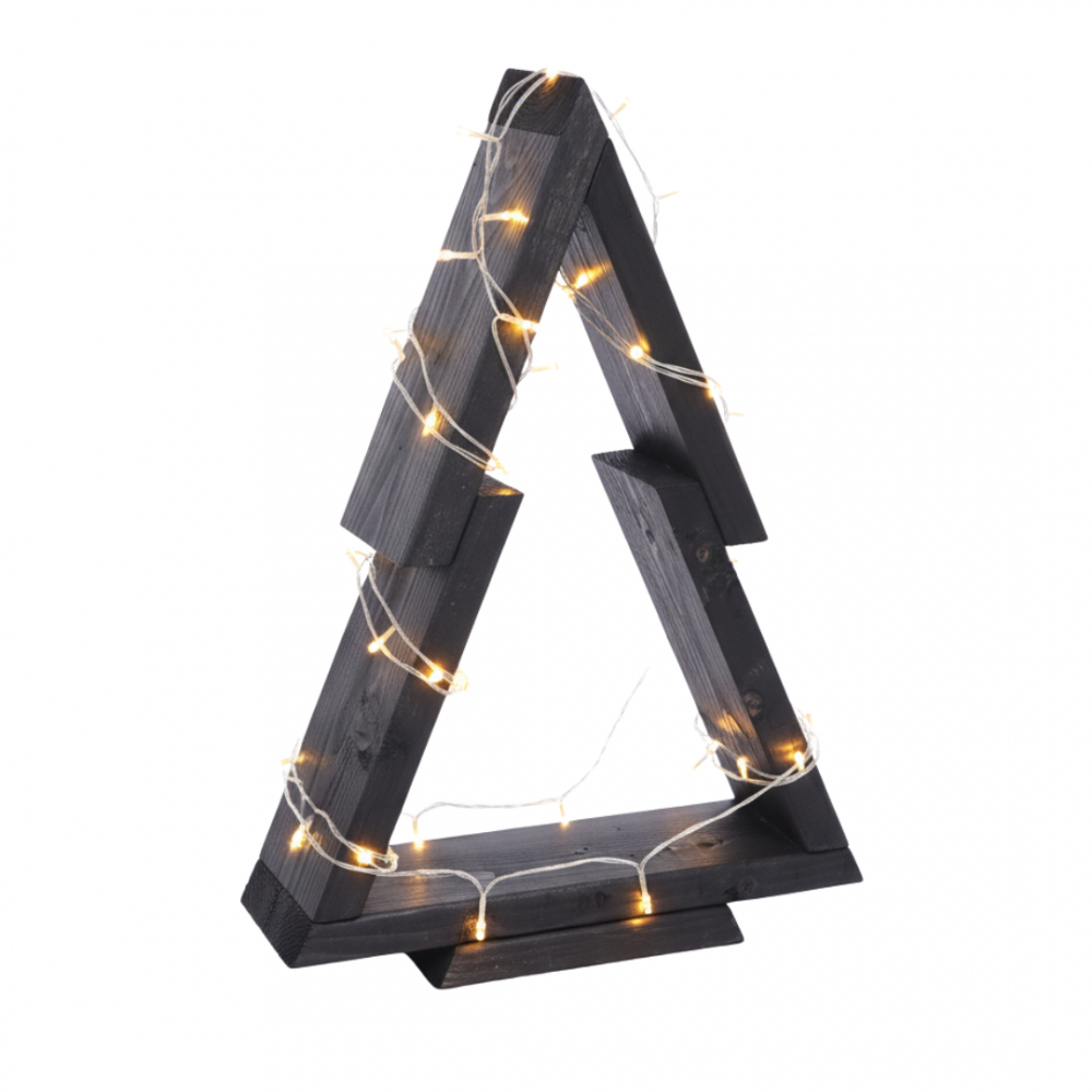 Choinka drewniana stojąca 43x30cm ZMONTOWANA IMPREGNOWANA czarna eko ozdoba