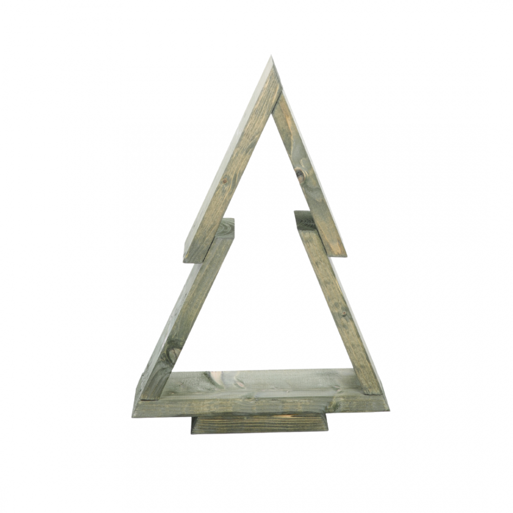 Choinka drewniana stojąca 43x30cm ZMONTOWANA IMPREGNOWANA zielona eko ozdoba