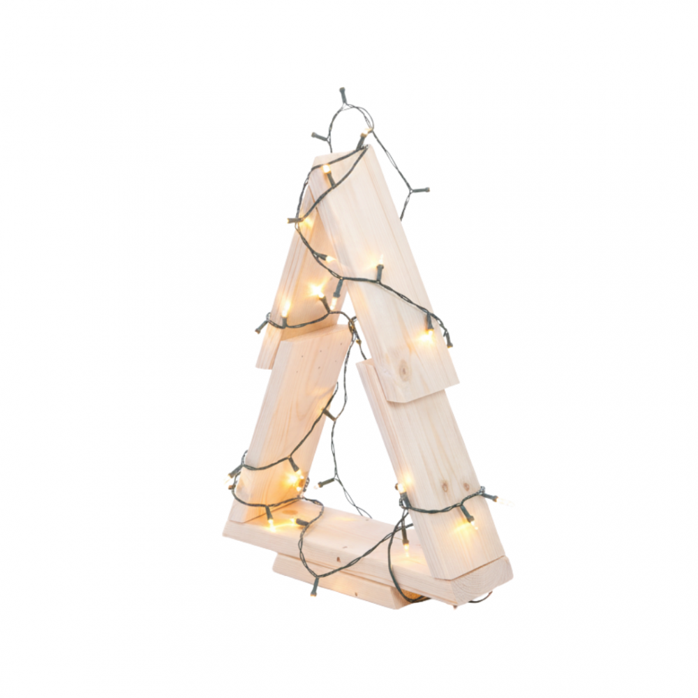 Choinka drewniana stojąca 43x30cm ZMONTOWANA IMPREGNOWANA bezbarwna eko ozdoba