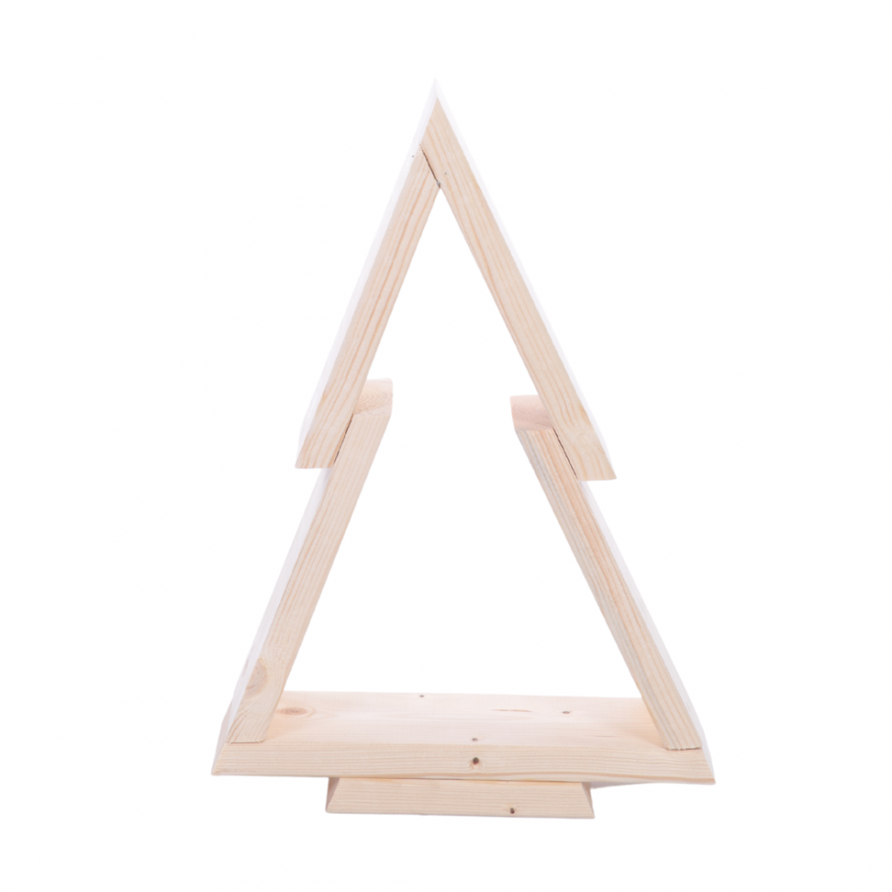 Choinka drewniana stojąca 43x30cm ZMONTOWANA IMPREGNOWANA bezbarwna eko ozdoba